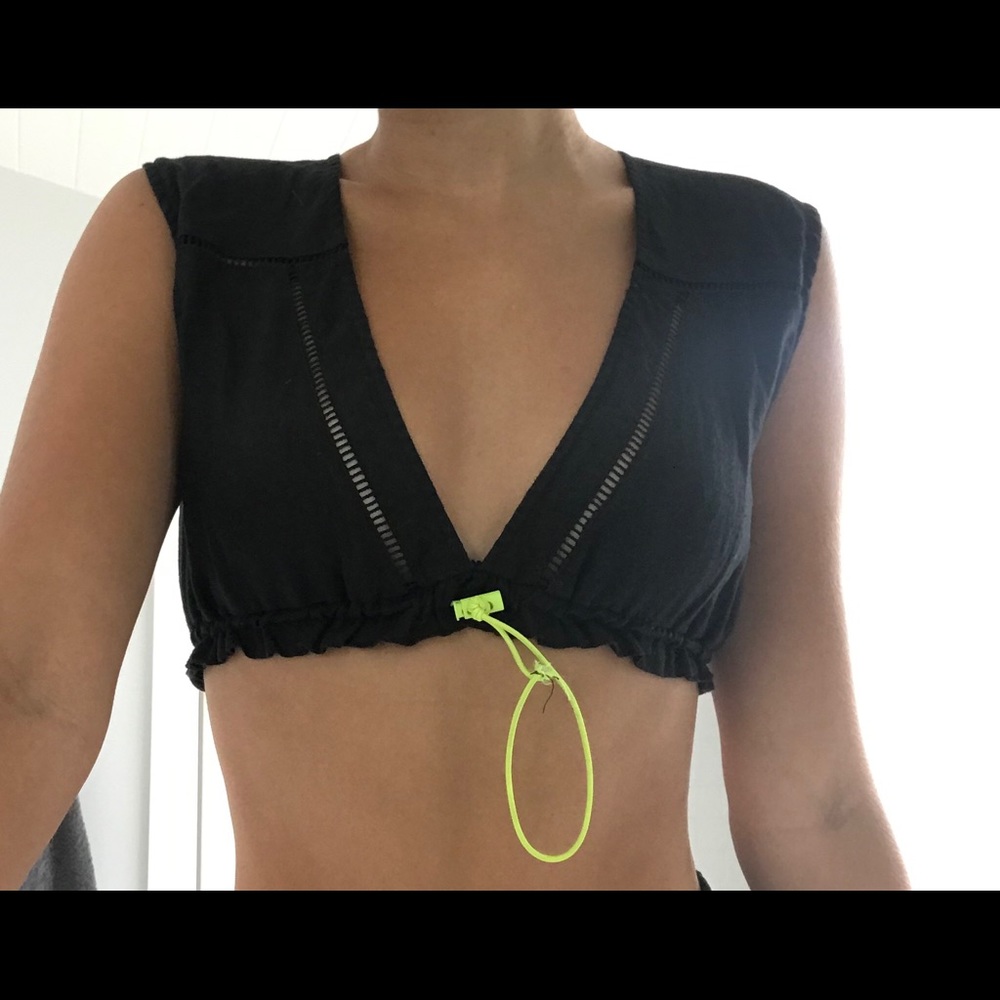 Matching black LF crop top.